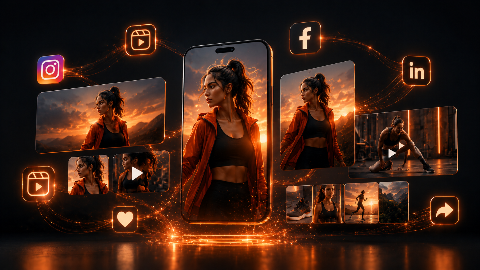 KI Social Media Content für Unternehmen mit Videos und Visuals